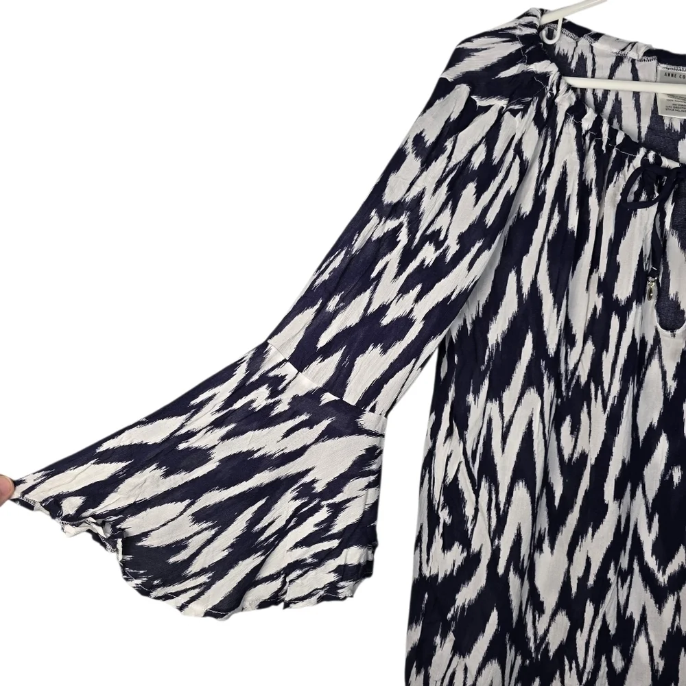 NWT Anne Cole Limited Edition Women's Swim Cover-up Navy And White Ikat SizeXS/S